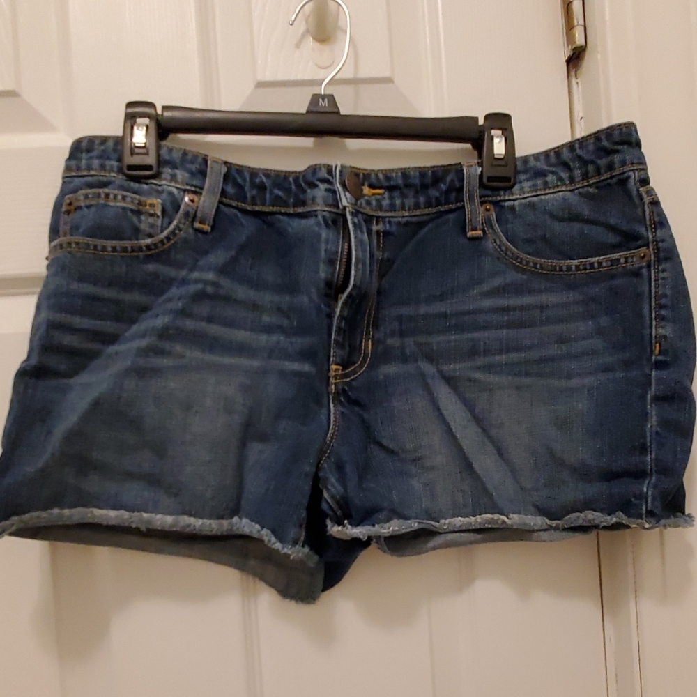 Dark wash jean shorts